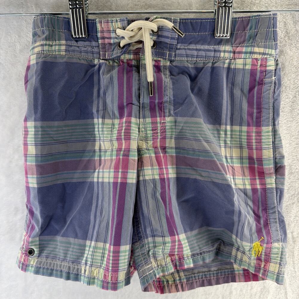 Polo Ralph Lauren Swim Trunk Boys 4 4T Toddler Plaid Lined Summer Shorts Preppy